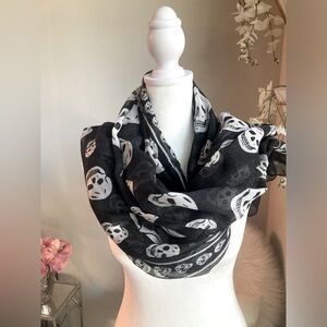 Skull Scarf - Black and White Skull Large Scarf